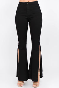 Hazel Blues® |  American Bazi Side Slit Flare Jeans