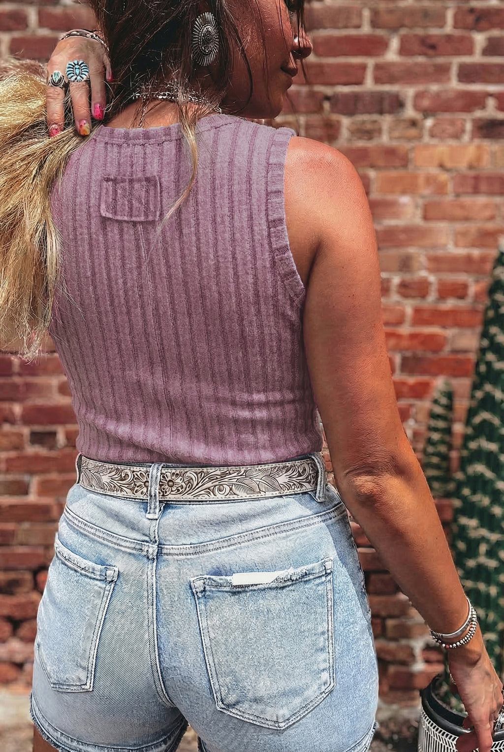 Hazel Blues® |  Washed Away Tank Top | Ribbed Mineral Wash Tank Top