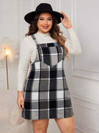 Hazel Blues® | Plaid Wide Strap Overall Dress