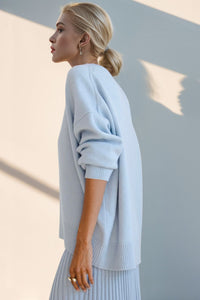 Hazel Blues® |  Basic Bae Round Neck Dropped Shoulder Sweater