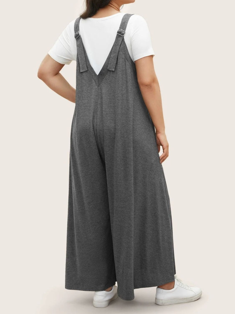 Hazel Blues® |  Pocketed Wide Leg Overalls