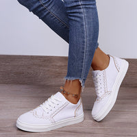 Hazel Blues® |  Suede Lace-Up Flat Sneakers