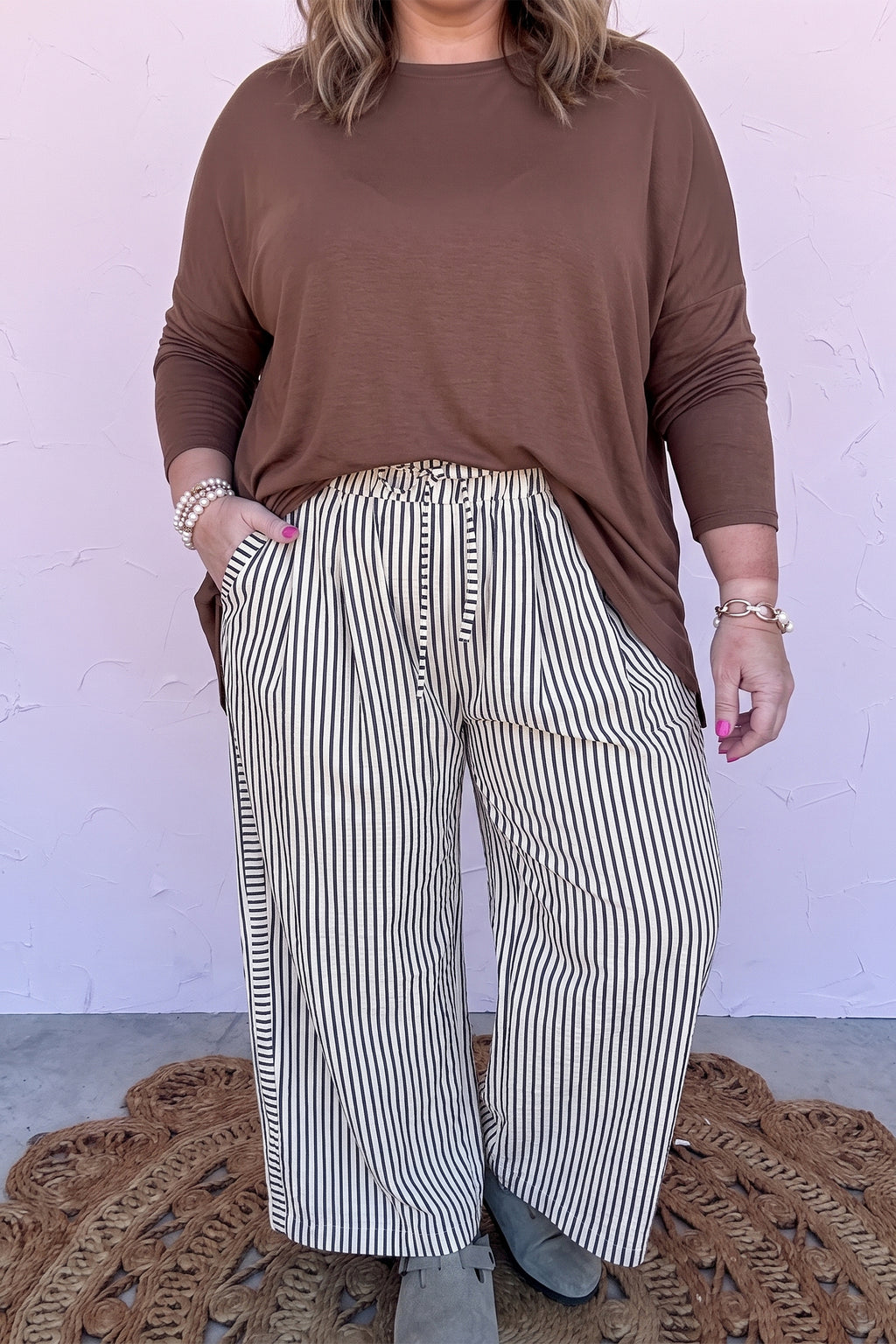 Sunday Ease Striped Relaxed Pants