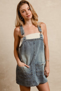 Hazel Blues® |  BiBi Washed Adjustable Strap Denim Overall Dress