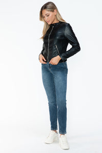 Hazel Blues® |  Snobbish PU Leather Zip Up Jacket with Pockets