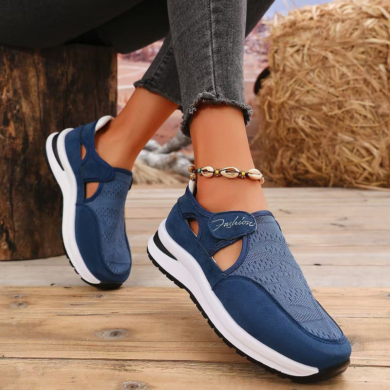 Hazel Blues® |  Mesh Round Toe Platform Sneakers