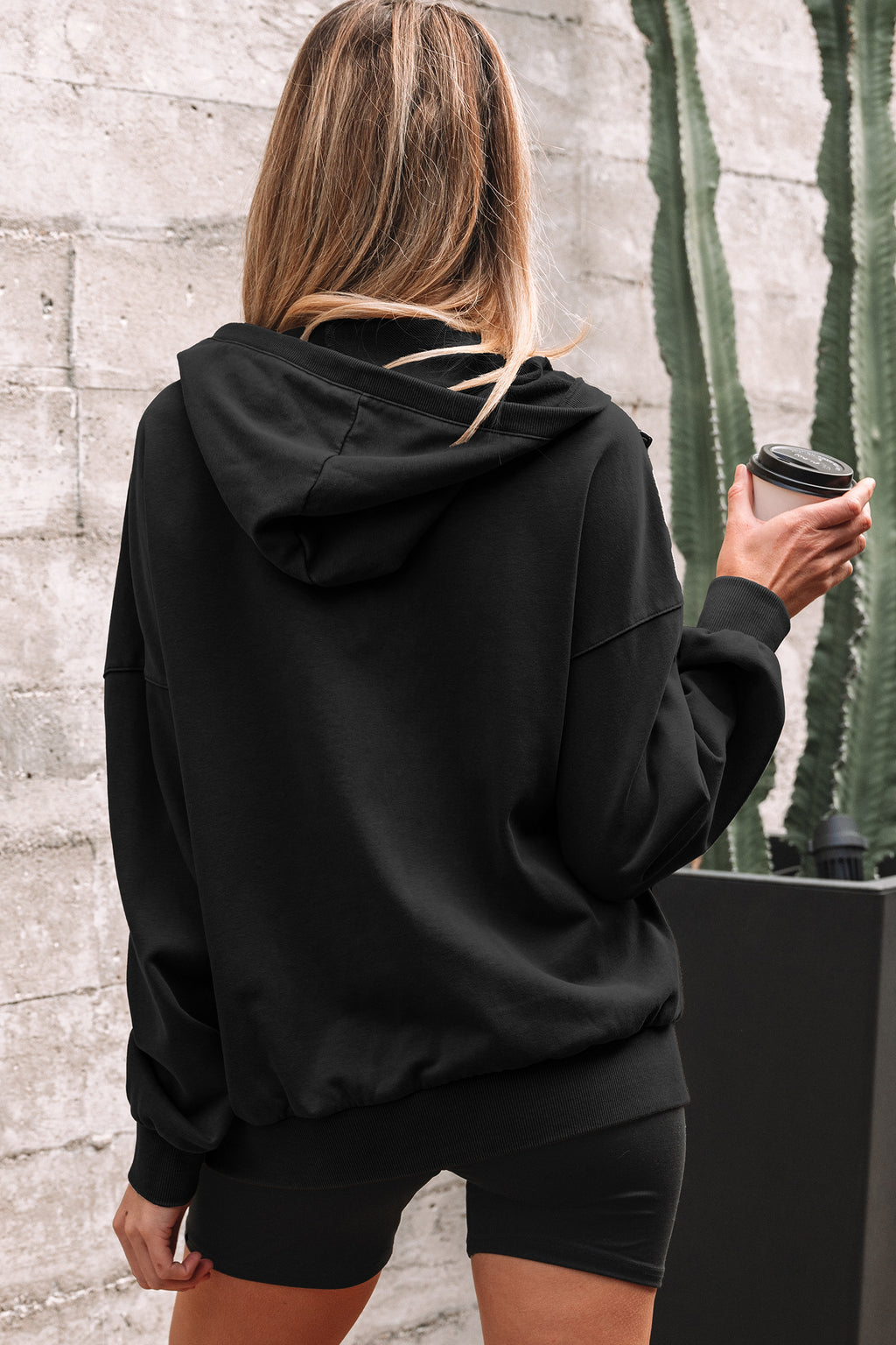 Francesca Eden Oversized Half-Zip Hoodie