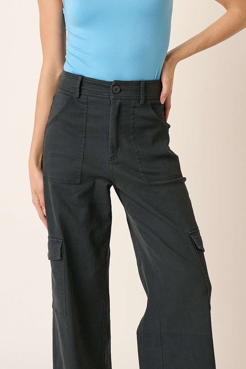 Hazel Blues® |  Mittoshop Wide Leg High Waist Pants with Cargo Pockets