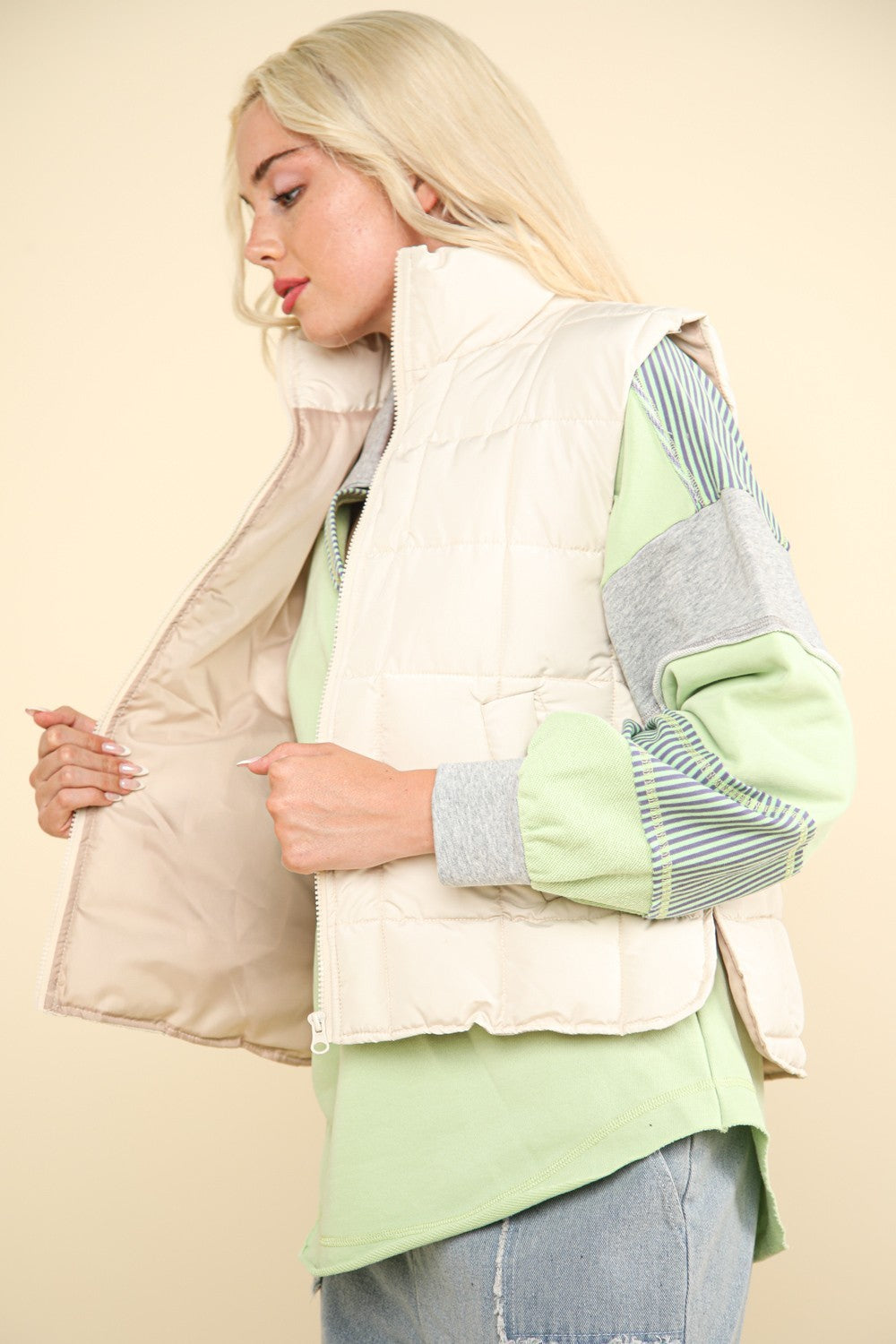 Hazel Blues® |  VERY J Zip Up Puffer Padded Warm Vest