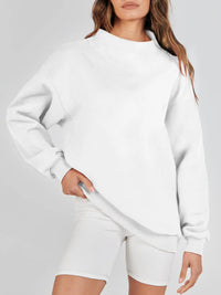 Hazel Blues® |  Mock Neck Drop Shoulder Long Sleeve Sweatshirt