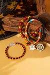 Hazel Blues® |  Orange 4pcs Halloween Ghost Spider Web Beaded Bracelet Set