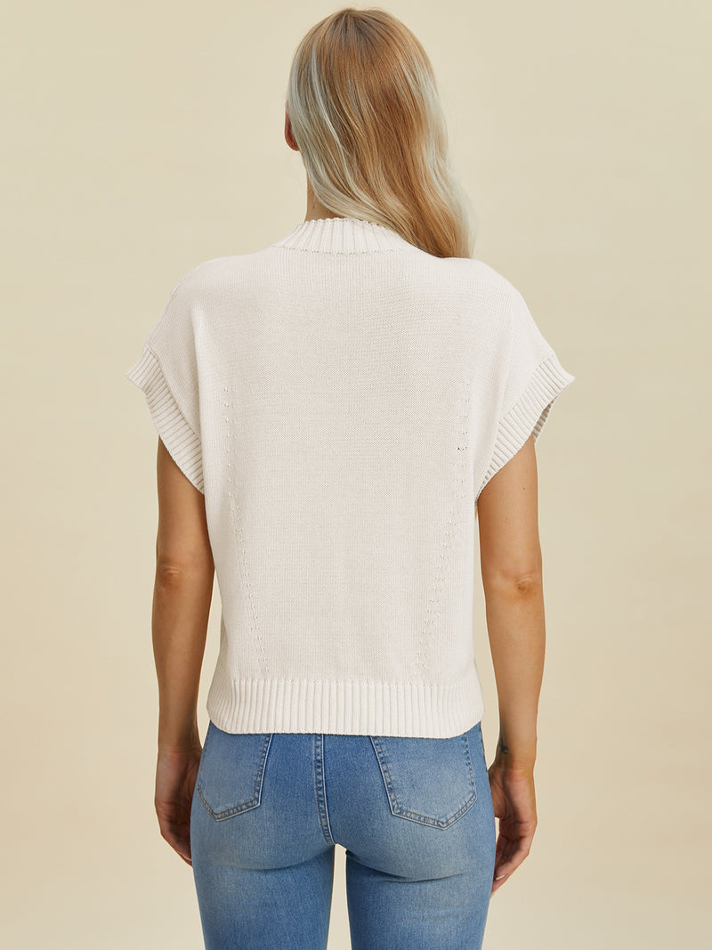 Hazel Blues® |  Double Take Mock Neck Short Sleeve Sweater