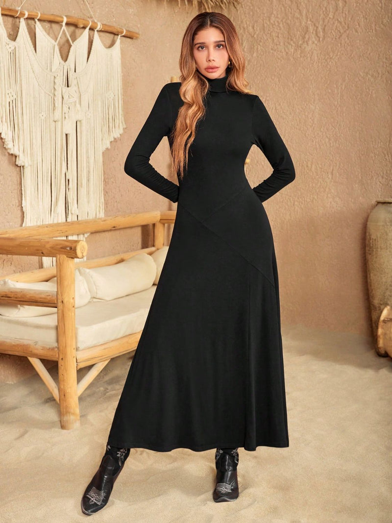 Hazel Blues® |  Turtleneck Long Sleeve Maxi Dress