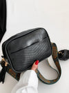 Hazel Blues® |  Tassel PU Leather Printed Strap Cassette Crossbody Bag
