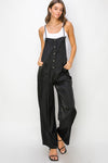 Hazel Blues® |  HYFVE Half Button Sleeveless Straight Jumpsuit
