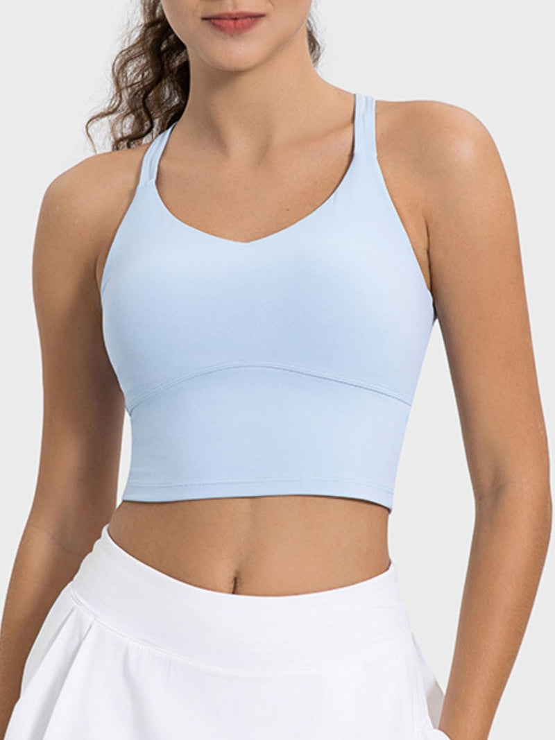 Hazel Blues® |  Crisscross Round Neck Active Tank