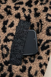 Hazel Blues® |  Khaki Leopard Print Zip Up Stand Neck Side Pocket Jacket