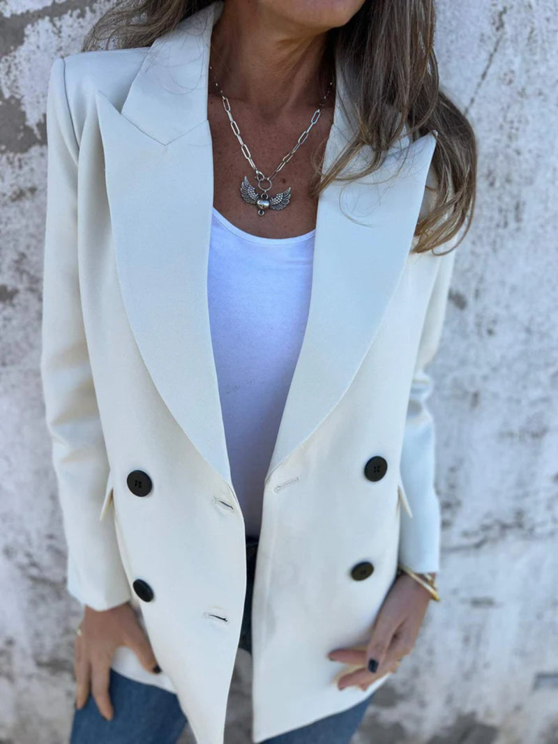 Hazel Blues® |  Collared Neck Long Sleeve Blazer