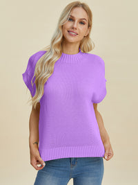 Hazel Blues® |  Double Take Mock Neck Short Sleeve Sweater