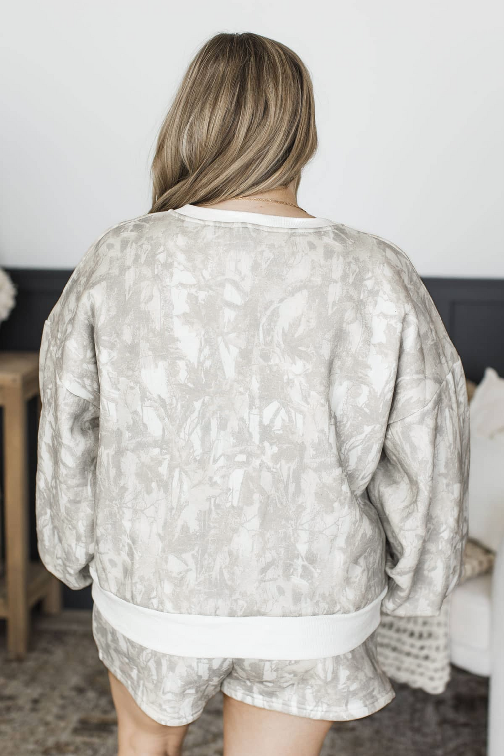Abigail True Beige Camo Shorts Set