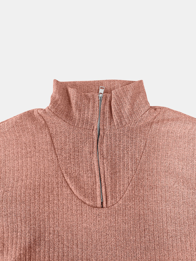 Hazel Blues® |  Quarter Zip Long Sleeve Top