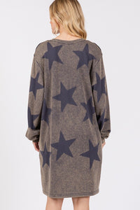 Hazel Blues® |  SAGE + FIG Washed Star Print Round Neck Dress