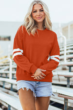 Hazel Blues® |  Evergreen Varsity Striped Detail Drop Shoulder Oversized Sweatshirt