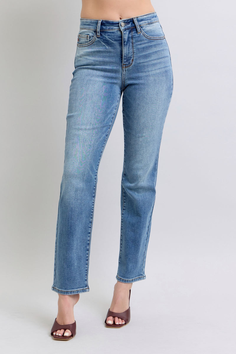 Hazel Blues® |  Judy Blue Run Vintage Wash Thermal Straight Jeans