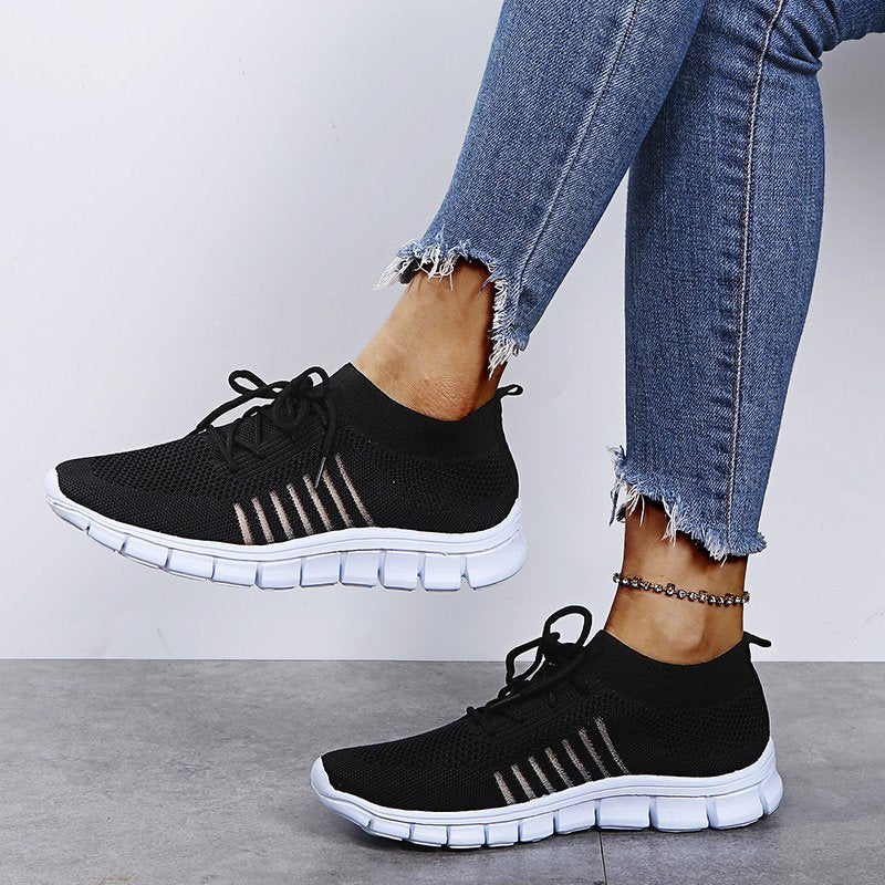 Hazel Blues® |  Breathable Mesh Lace Up Sneakers