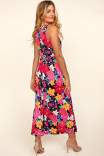 Hazel Blues® |  Haptics Pocketed Floral Round Neck Sleeveless Midi Dress