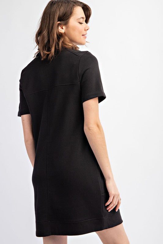 Hazel Blues® |  Casual Short Sleeve Dress in Black