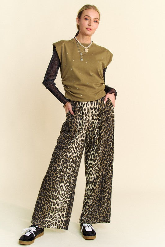 Hazel Blues® |  Davi & Dani Leopard Wide Leg Pants