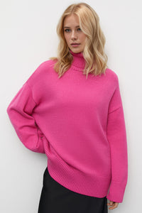 Hazel Blues® |  Basic Bae Turtleneck Dropped Shoulder Long Sleeve Sweater