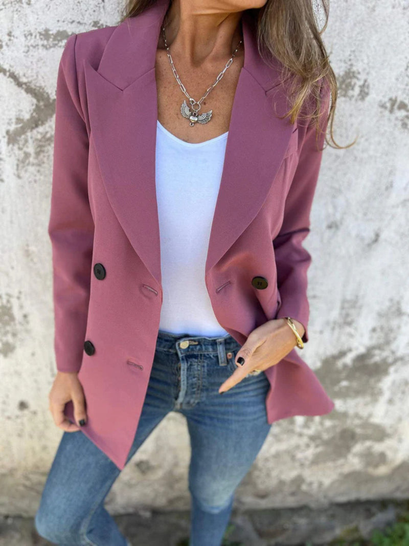 Hazel Blues® |  Collared Neck Long Sleeve Blazer