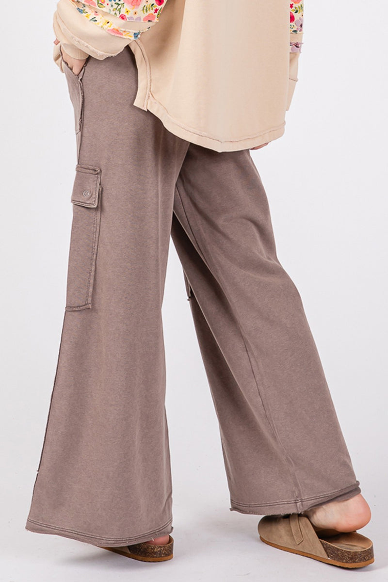 Hazel Blues® |  SAGE + FIG Knit Terry Mineral Wash Wide Leg Pants