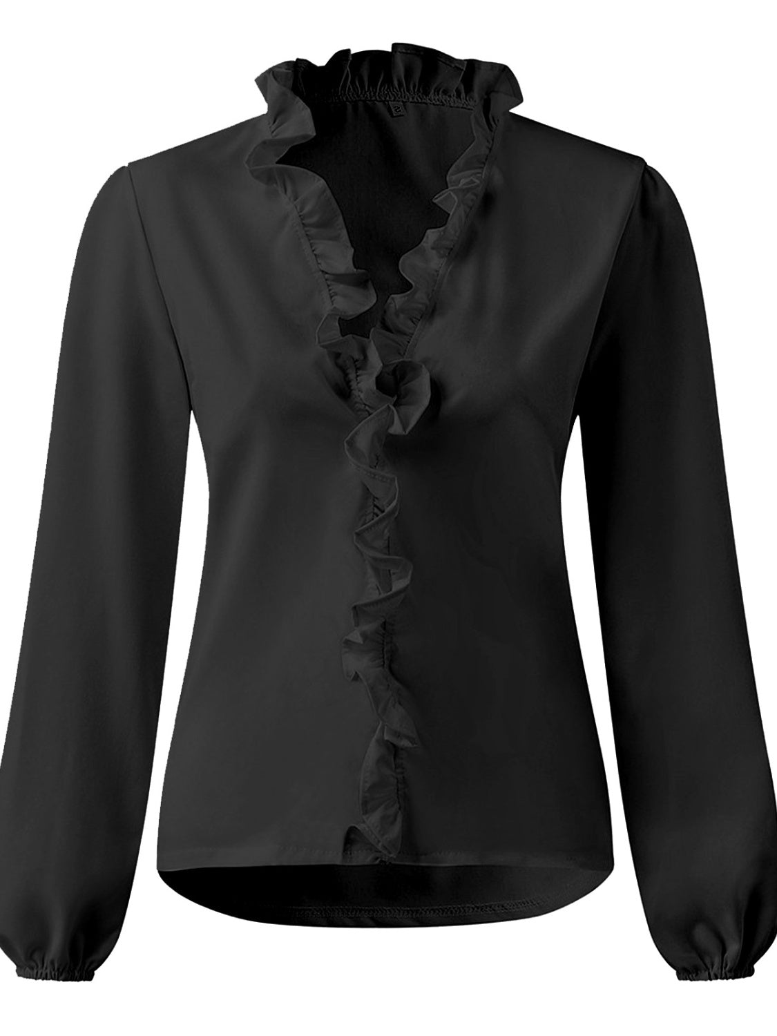 Hazel Blues® |  Ruffled V-Neck Long Sleeve Blouse