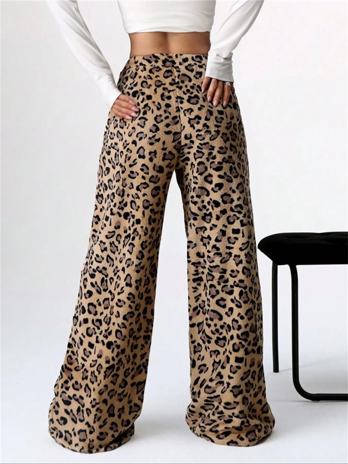 Hazel Blues® |  Leopard Wide Leg Plush Pants