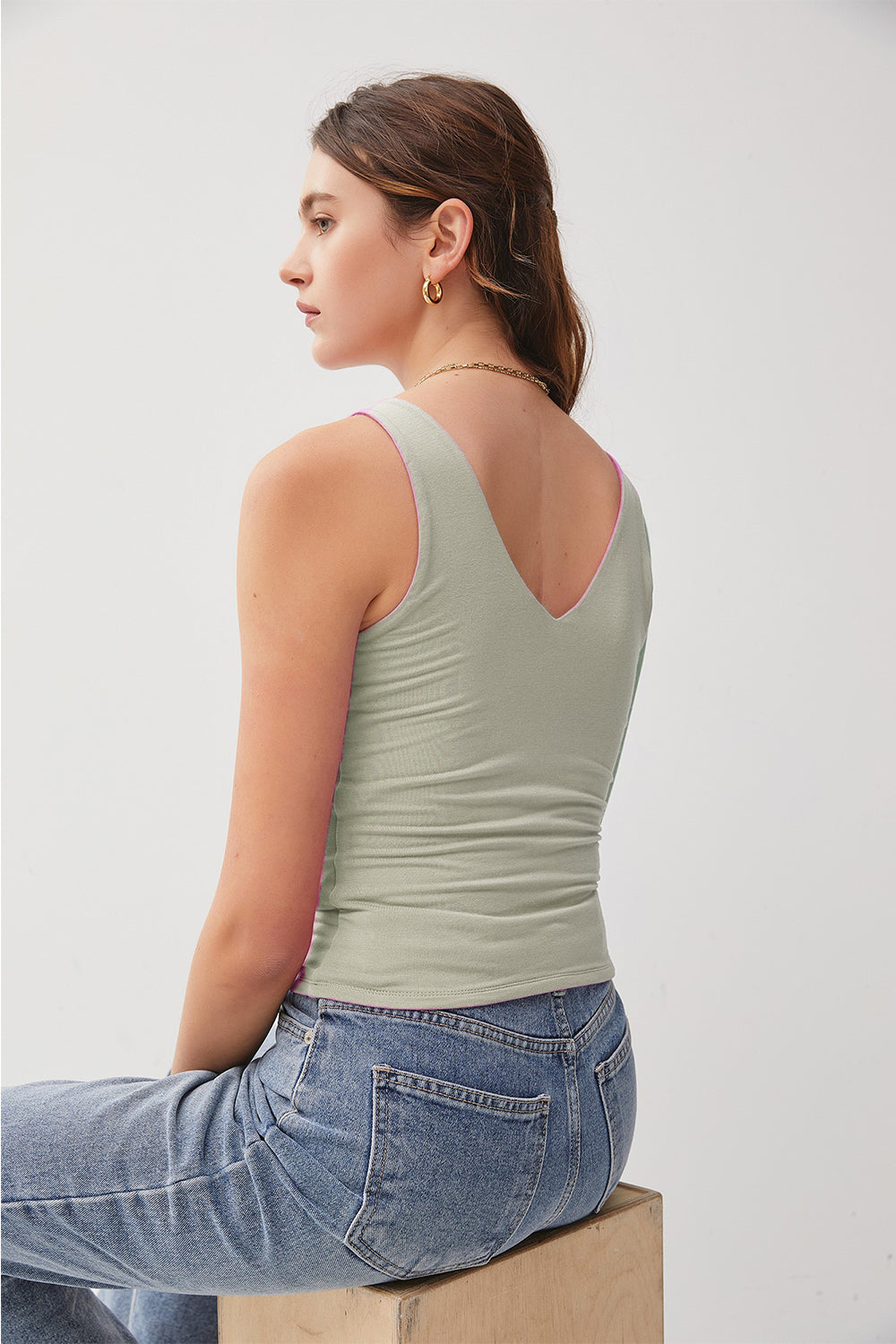 Hazel Blues® |  Be Cool V-Neck Wide Strap Tank