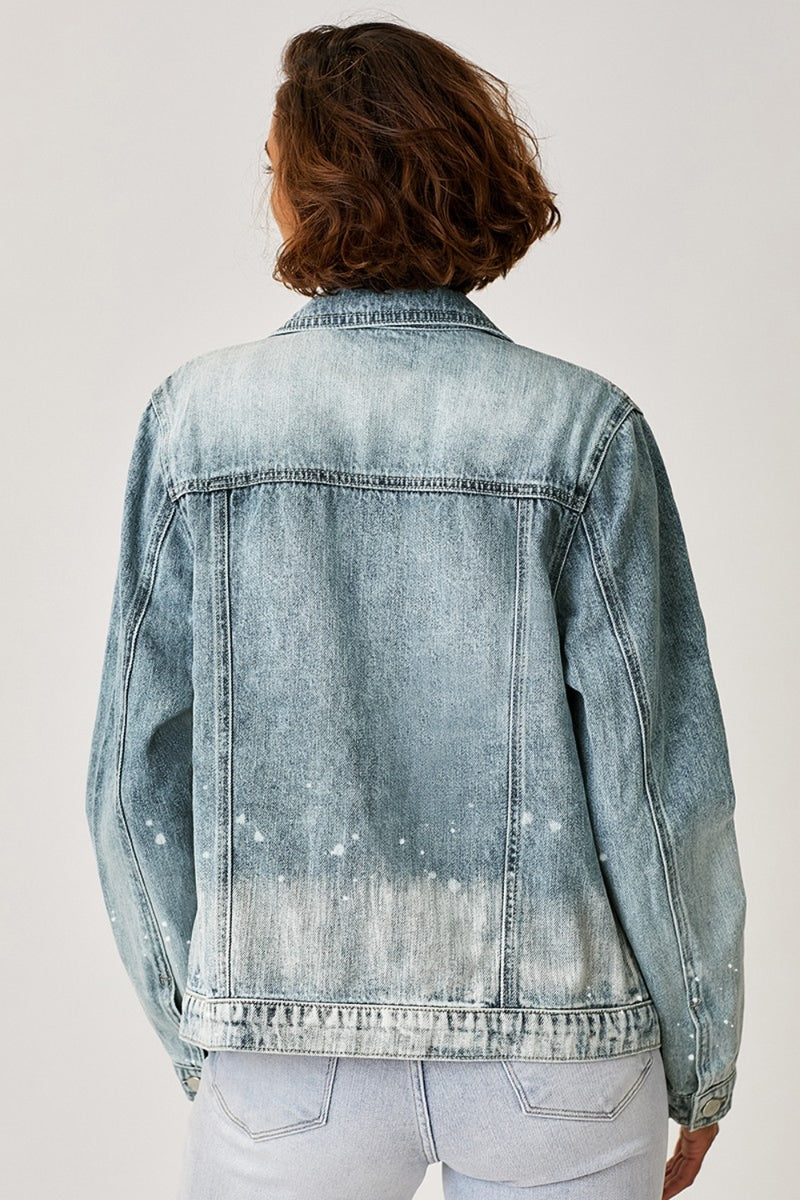 Hazel Blues® |  RISEN Button Up Ombre Washed Jacket