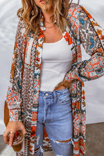 Hazel Blues® |  Printed Button Up Long Sleeve Cardigan