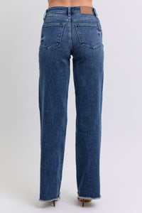 Hazel Blues® |  Judy Blue Raw Hem Mid Rise Jeans