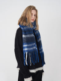 Hazel Blues® |  Fringe Plaid Polyester Scarf