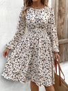 Hazel Blues® |  Printed Round Neck Long Sleeve Dress