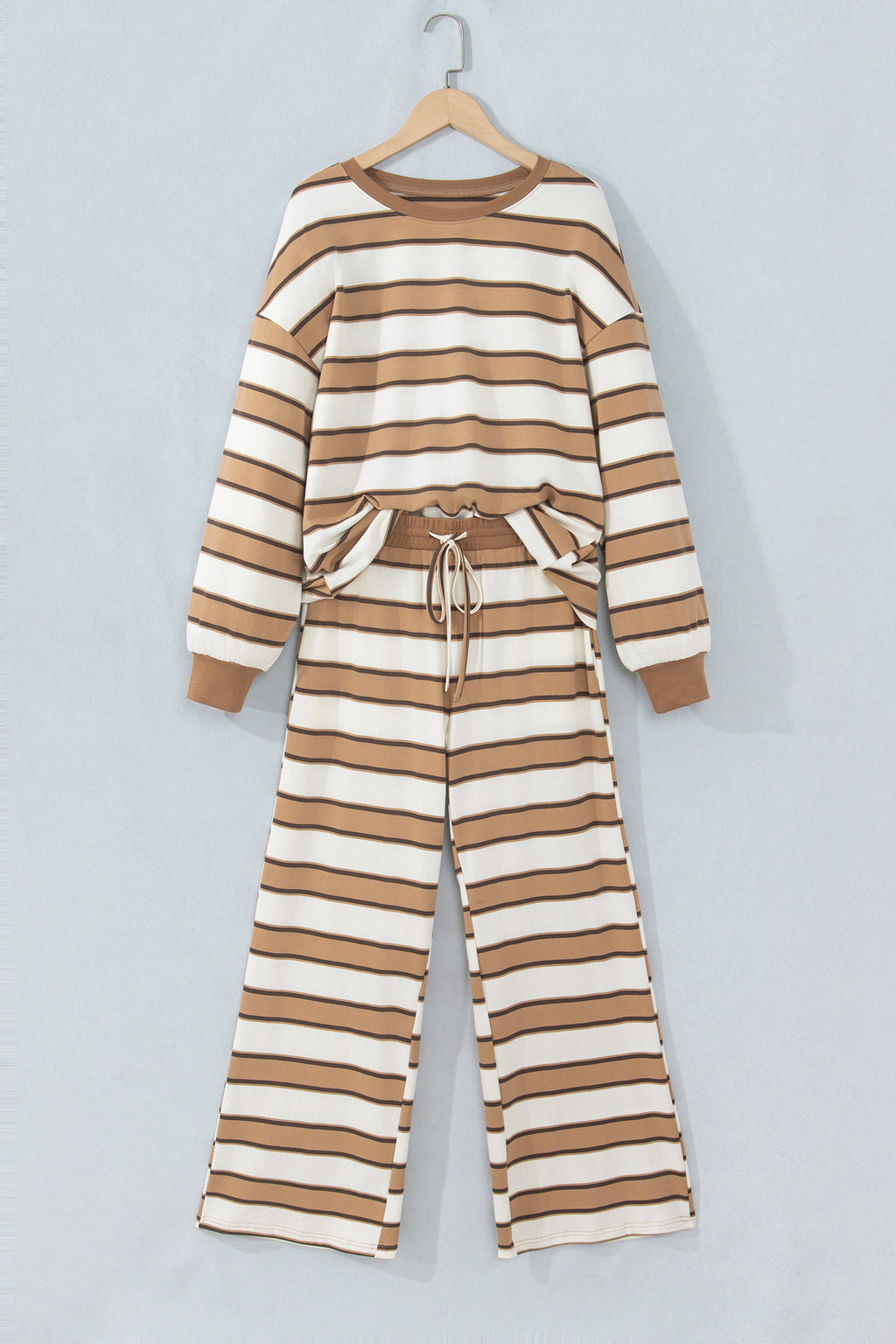 Daisy Rose Khaki Stripe Pants Set