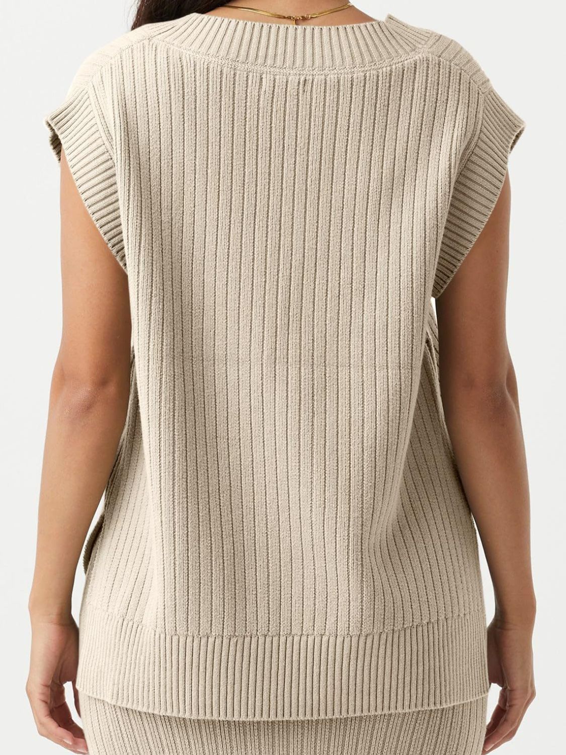 Hazel Blues® |  Mandy Ribbed V-Neck Sweater Vest