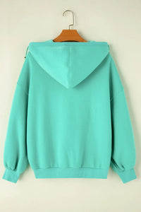 Hazel Blues® |  Pocketed Half Zip Long Sleeve Hoodie