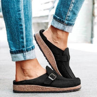 Hazel Blues® |  Round Toe Low Heel Buckle Sneakers