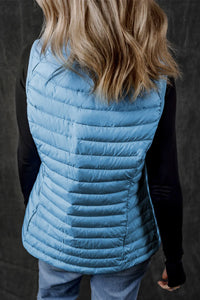 Hazel Blues® |  Pocketed Zip Up Vest Coat