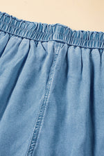 Hazel Blues® |  Drawstring Cargo Pocket Wide Leg Jeans