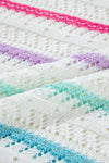 Hazel Blues® |  Openwork Striped Long Sleeve Knit Cover Up